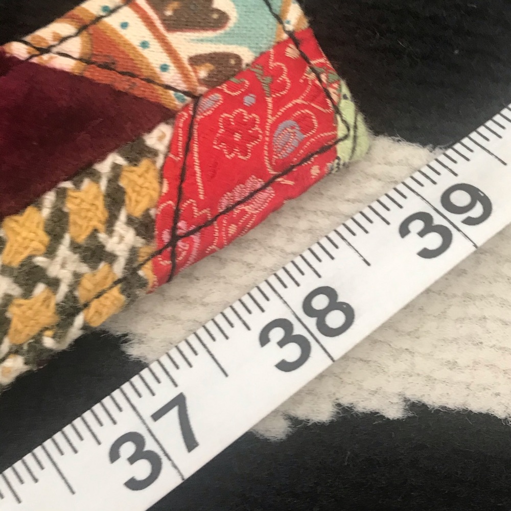 Boho Patchwork Quilted Solid Brass Buckle Cottage… - image 7